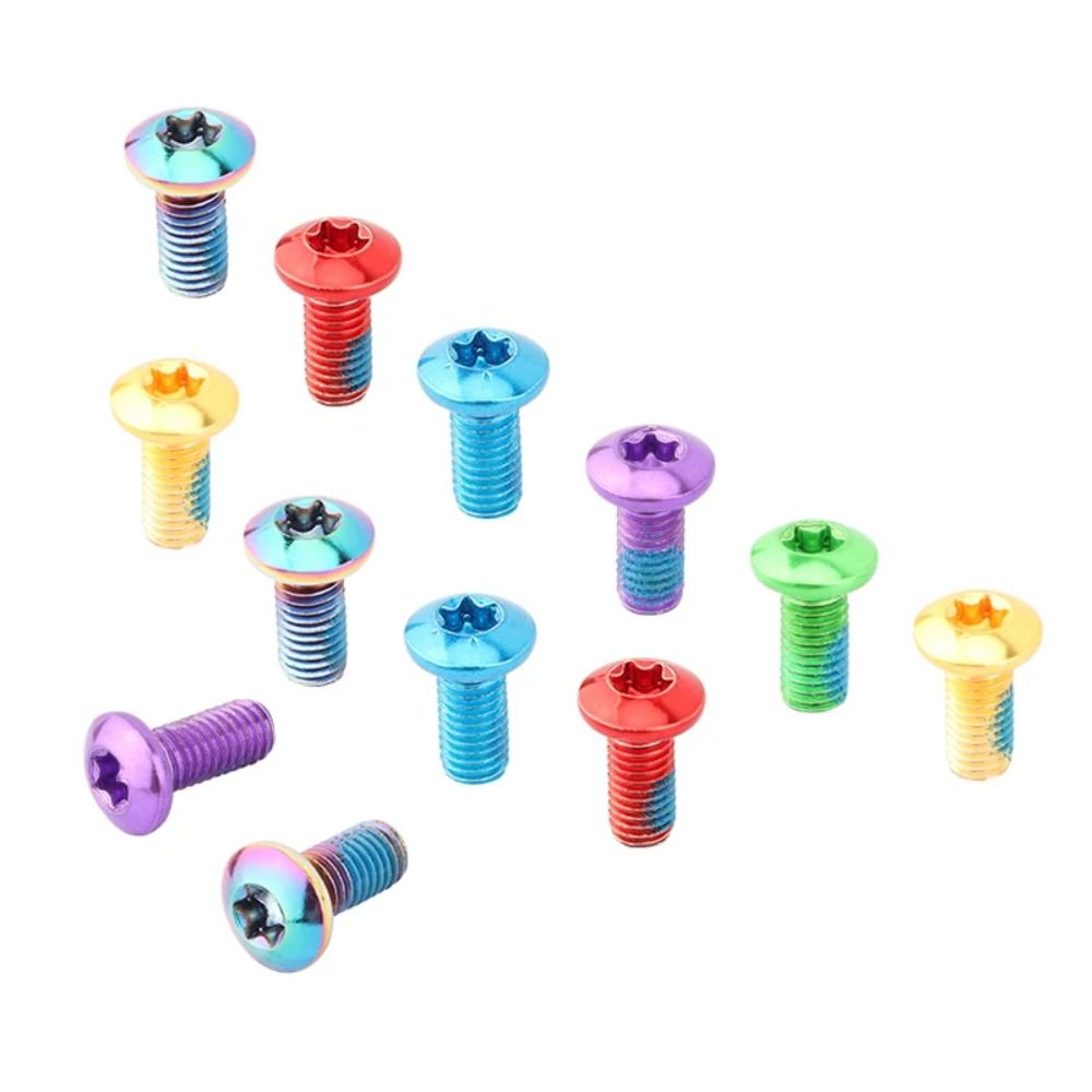 12PCS Disc Brake Bolt Accessories T25 Screws Bolts for A Bike Rotor Alloy Steel M5*11.5mm Bicycle Brake Handle Screw Colorful 12PCS/set Bicycle Rotor Screw Brake Parts