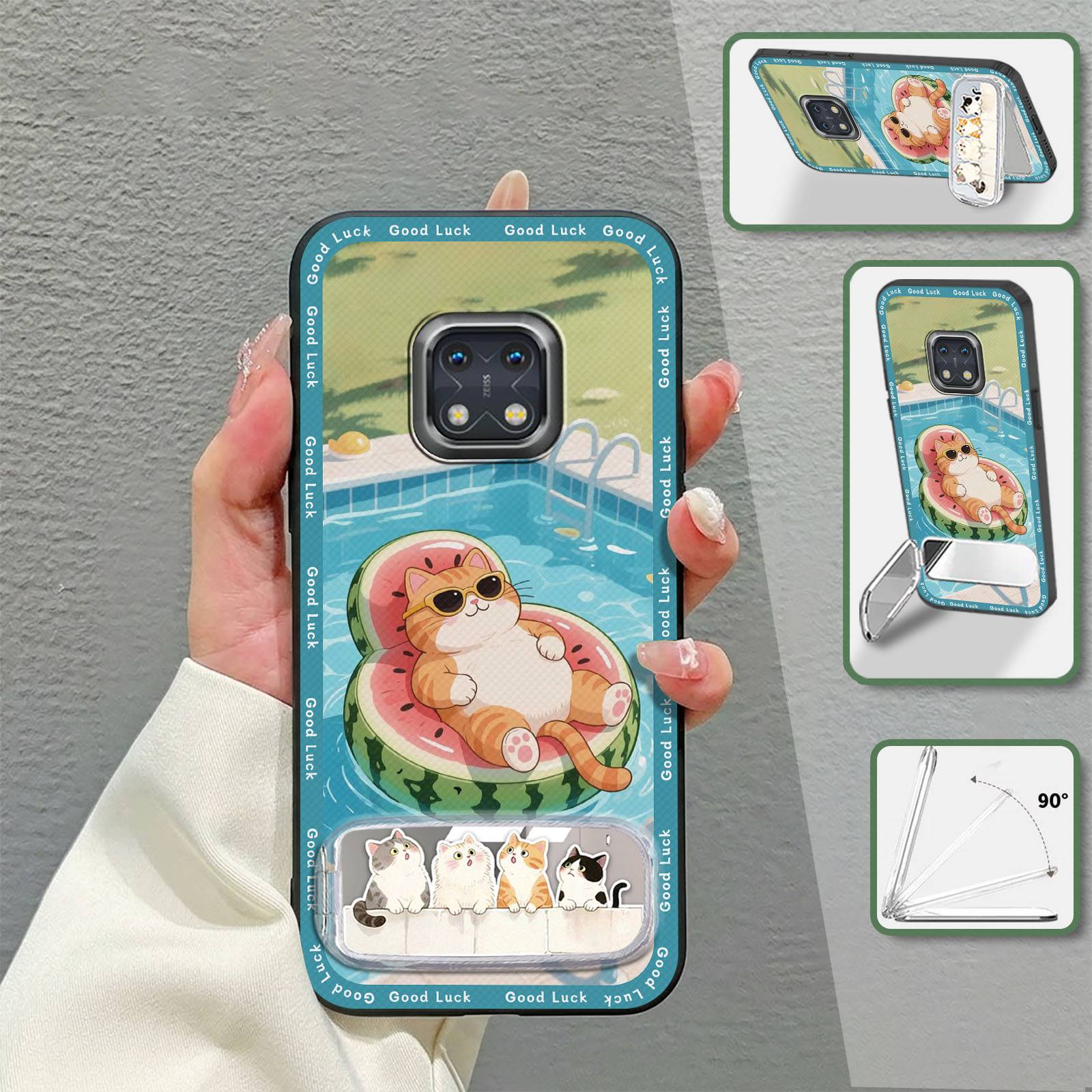 Plush Embroidery Phone Case For Nokia XR20 Waterproof Soft case Fashion Design Durable Kickstand Phone Holder Shockproof