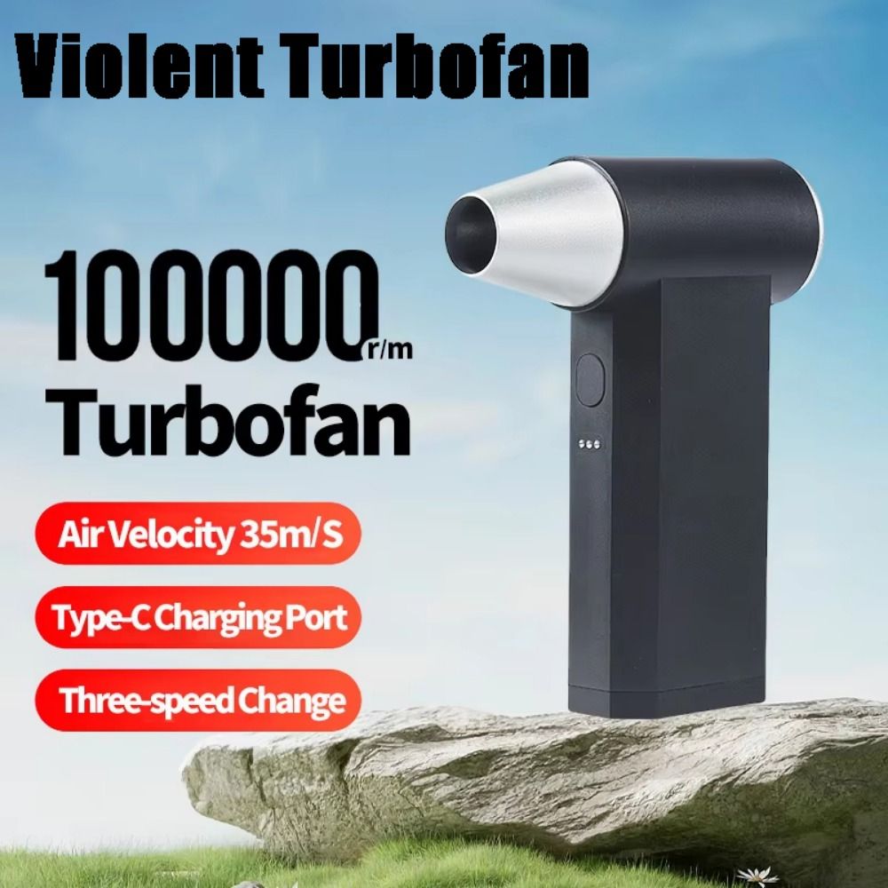 High-Performance 100000RPM Mini Turbo Jet Fan High Speed Powerful Airflow Electric Air Duster Rechargeable Brushless Motor Violent Turbofan Industrial
