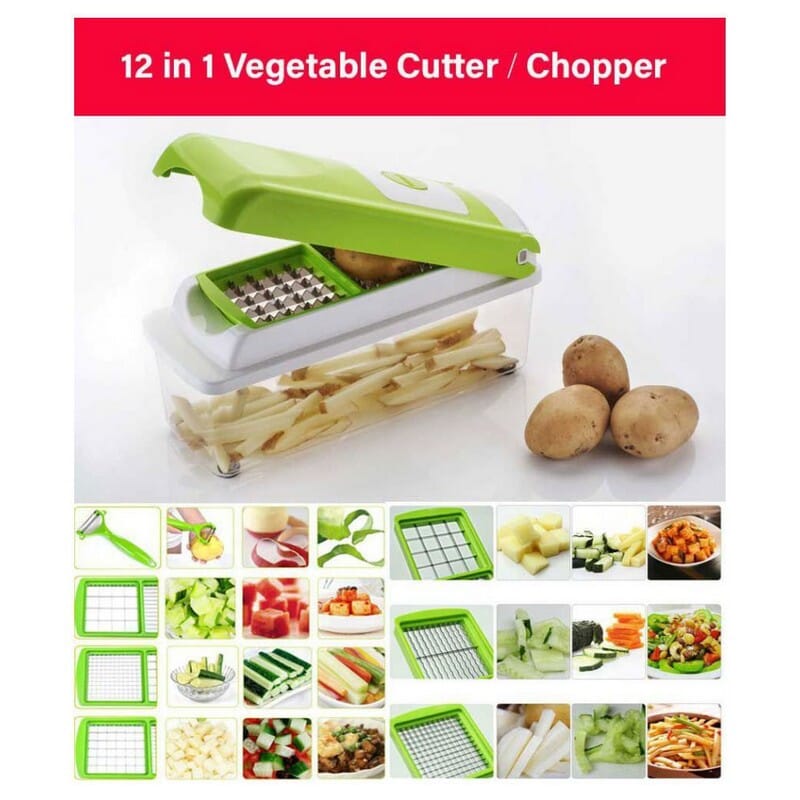 Vegetable Chopper Veggie Chopper, 12-in-1 Sedhoom Food Choppers and Dicers Hand, Onion Chopper Onion Cutter Potato Salad Fruit Apple Carrot Chopper