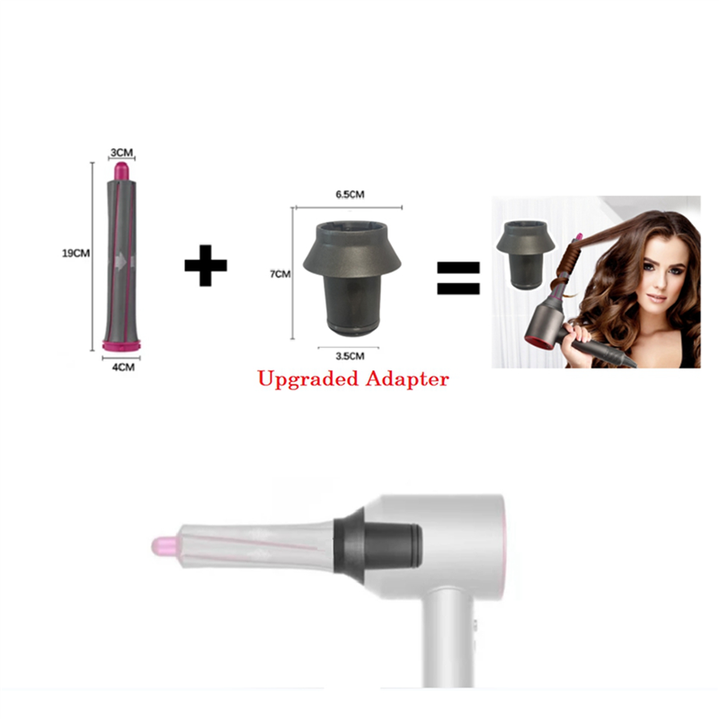 fasdaga 6X Hair Curling Barrels and Adapter for Supersonic Hair Dryer Styler Accessories Curling Hair Tool