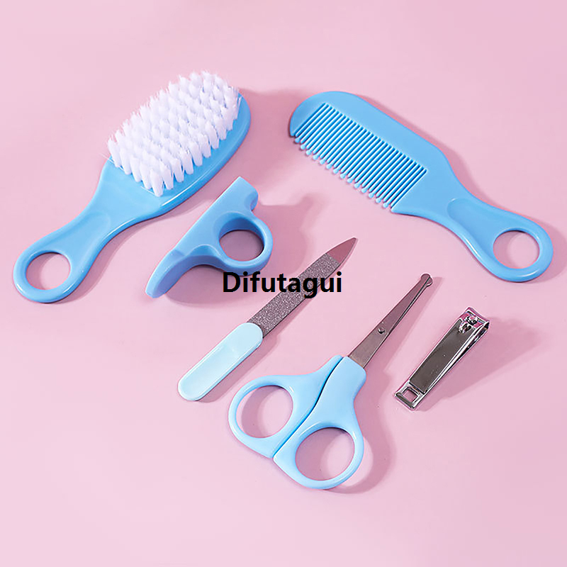 Difutagui 6PCS/Set DIY Accessories Baby Health Care Kit Kids Nail Fashion Hair Health Care Grooming Brush Clipper Baby Essentials
