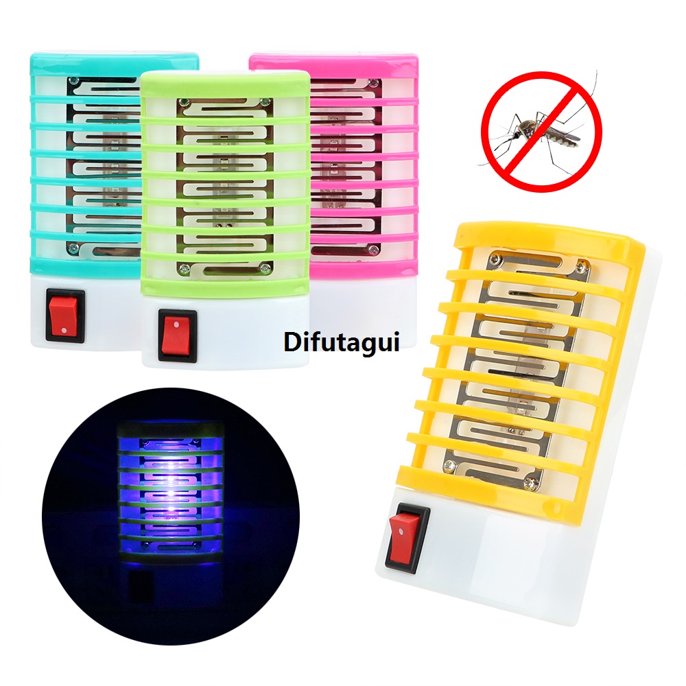 Difutagui 1pc Mini Mosquito Lamp LED Night Light Household Electronic Mosquito Repellent Lighting Socket EU Plug Fly Insect Killer Catcher