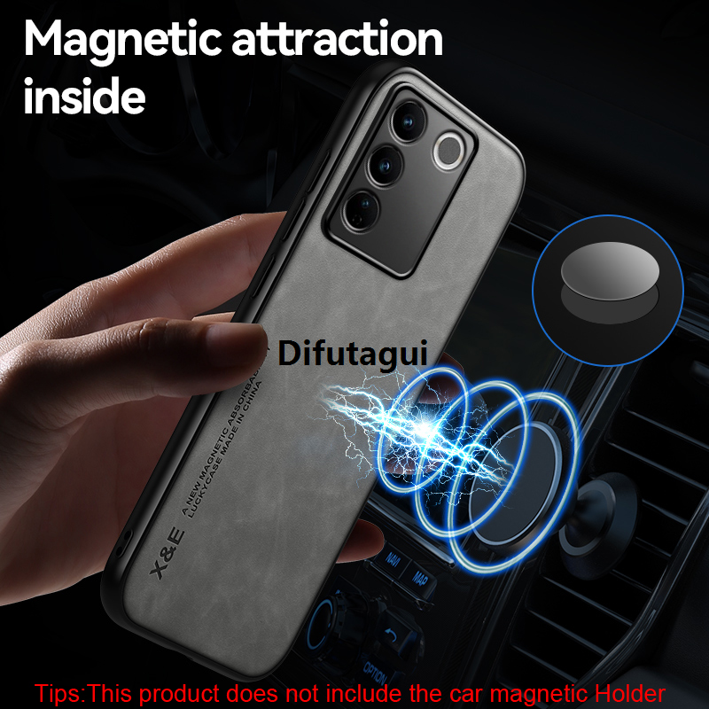 Difutagui Fashion KEYSION Luxury Leather Case for VIVO V27 5G V27e V27 Pro 5G Luxury Soft Silicone+PC Shockproof Phone Back Cover for VIVO V25 5G V25e