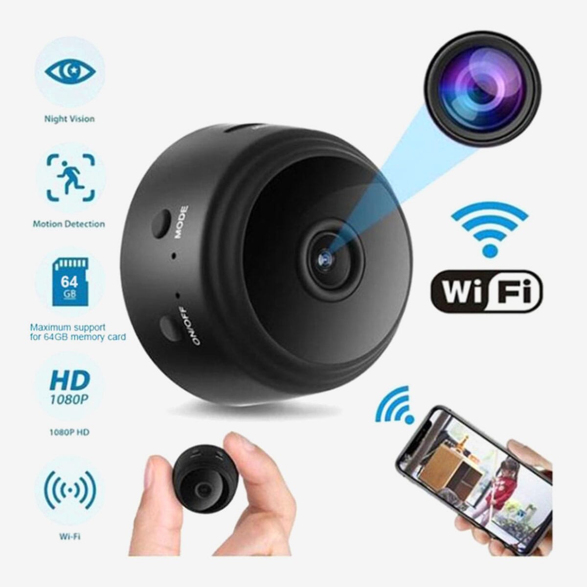 Mini Wifi Camera With Infrared Night Vision Micro Camera Wireless