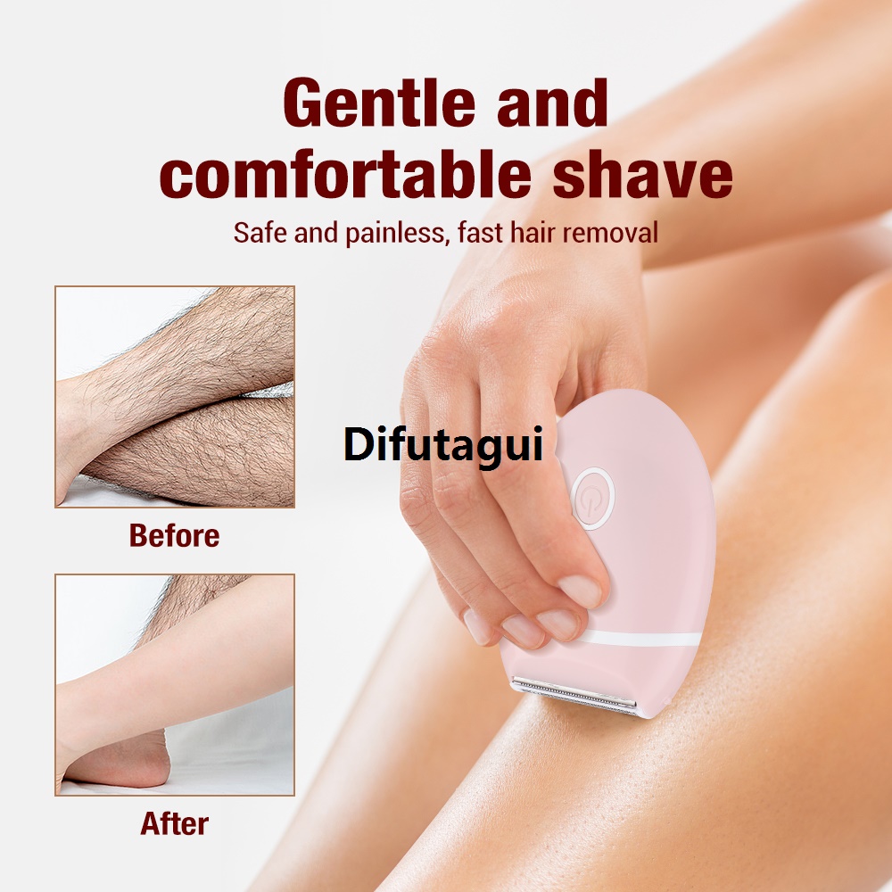 Difutagui New style Electric Shaver for Women Waterproof Wet Dry Hair Razors 2 Fashion in 1 Double Head Dual Bikini Ladies Body Hair Trimmer Head Shaver