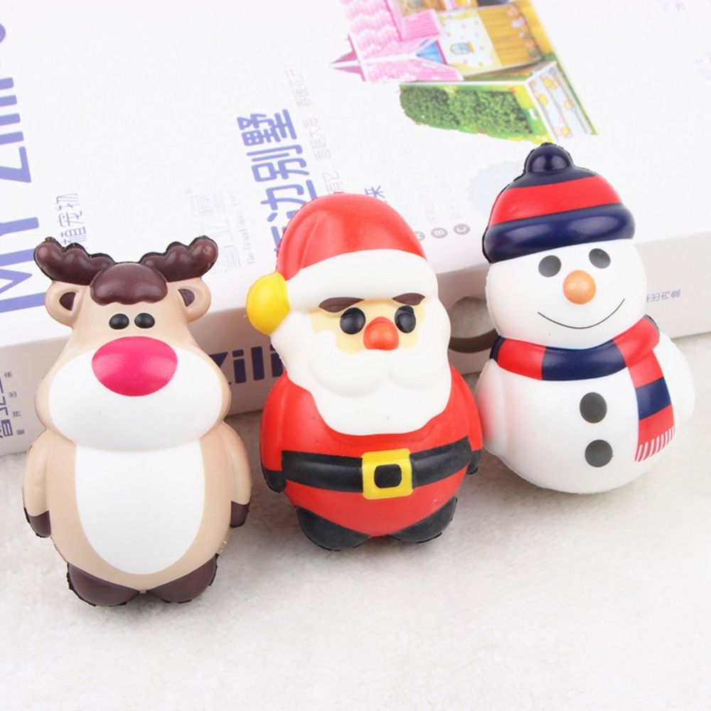 Soft Cute PU Slow Rebound Craft Boys Girls Sensory Ornament Pinch Christmas Decoration Squeeze Stress Reliever Gifts