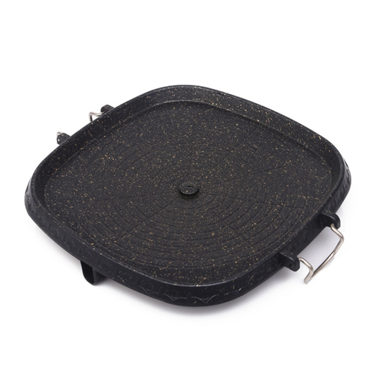 Square Nonstick Korean Grill Pan Barbecue Portable Hot Plate Stone Coating Household Outdoor Baking Tray