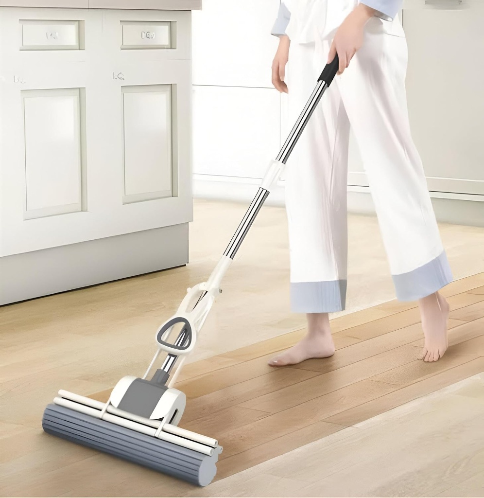 Sponge Mop Floor Cleaning Three-Row Large Sponges Mop with Long Handle Wash Roller Floor Mop Use Bathroom Office Hardwood bles online qc