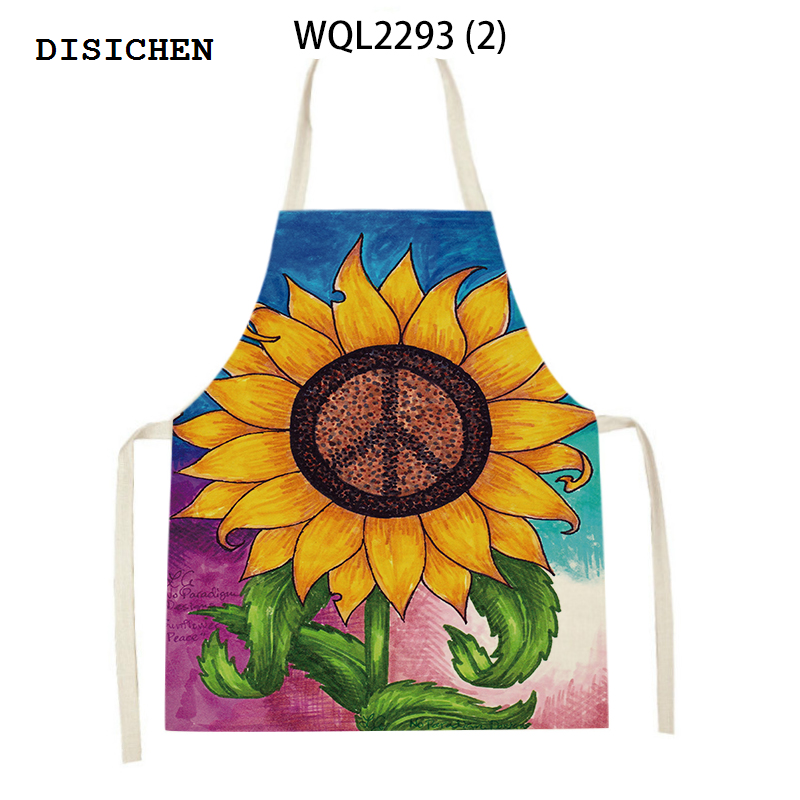 DISICHEN 【2025 Version】 1Pcs Van Gogh Cooking Kitchen Apron for Woman Men Chef Waiter Cafe Shop BBQ Hairdresser Aprons Bibs Kitchen Accessory 38x47cm