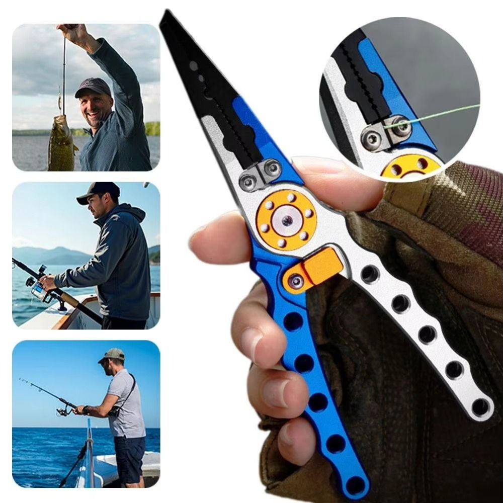 Portable Aluminum Alloy Fishing Pliers Anti Slip Corrosion Resistant Hook Remover Pliers Multifunction Lightweight Line Cutting Pliers Sea Fishing
