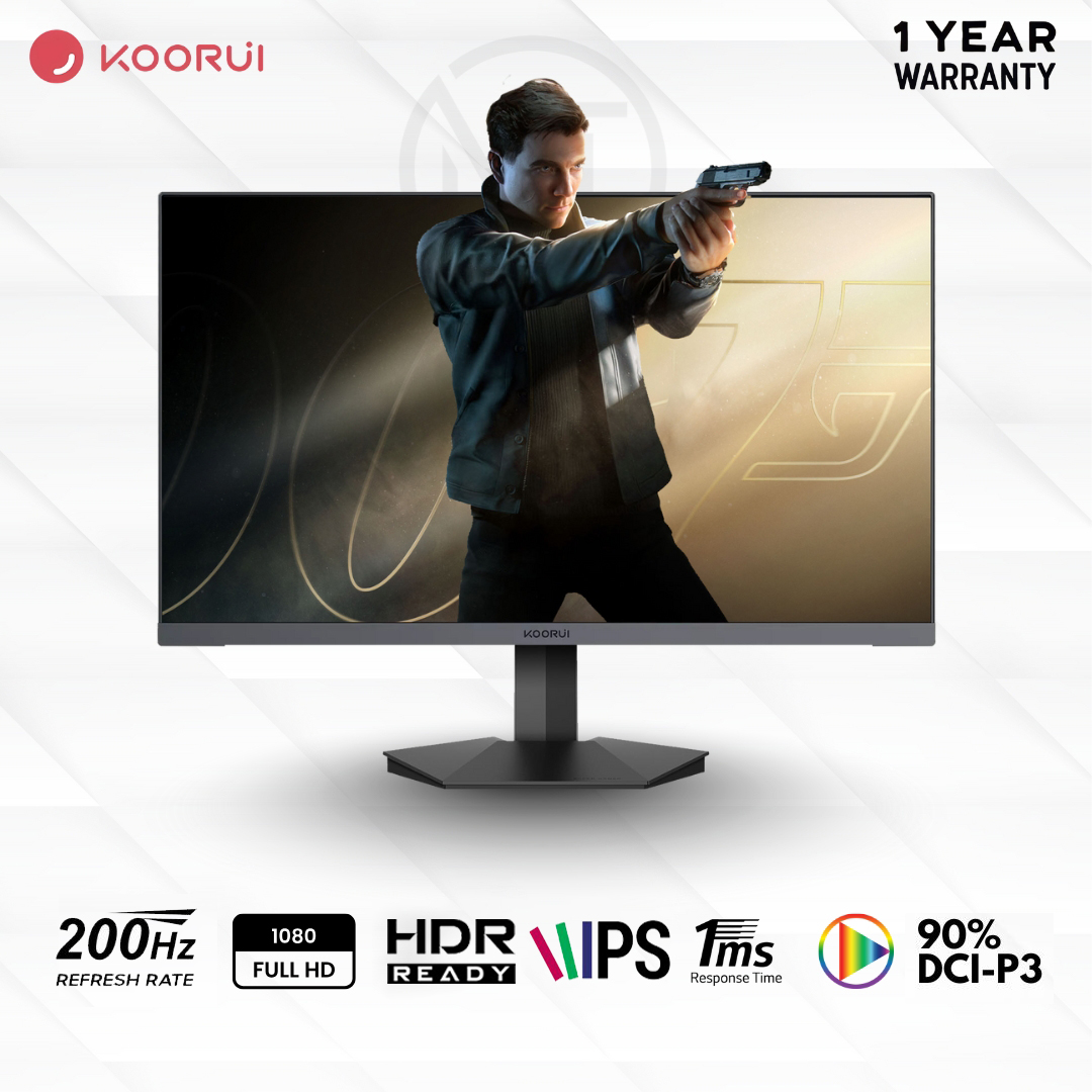 Koorui G2411P 24" FHD 200Hz Gaming Monitor | HDR400 Display, 90% DCI-P3 Color Gamut, VESA Mountable