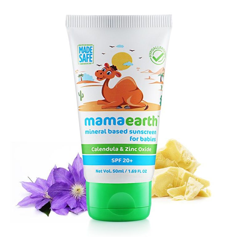 MAMAEARTH Mineral Based Sunscreen for Babies SPF 20 - 50 gm