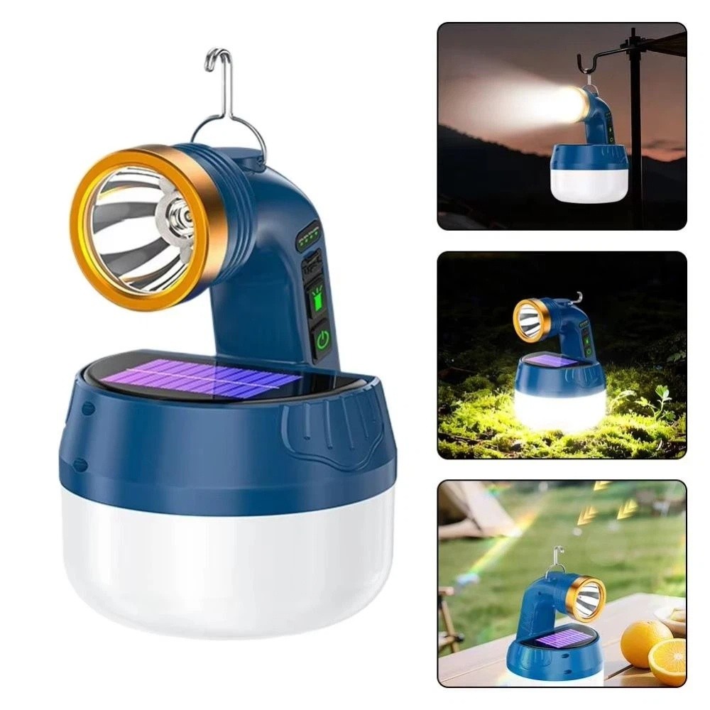 Portable Rechargeable Portable LED Flashlight Waterproof Lightweight Rechargeable LED Lantern Long Lasting Solar Recharge Solar Lantern Camping