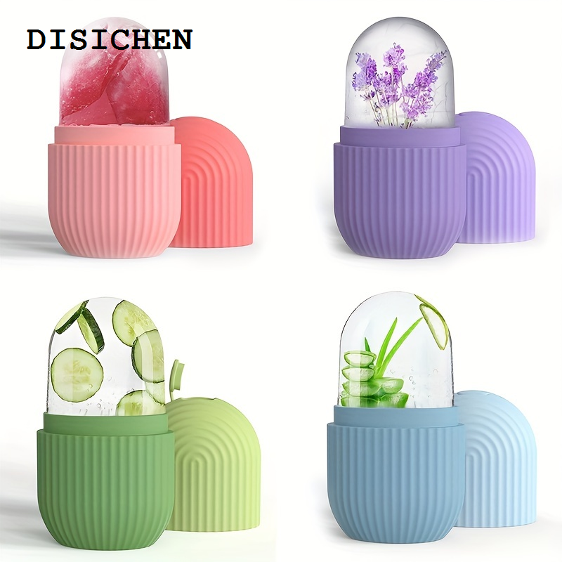 DISICHEN High Quality Silicone Cube Tray Shape Face Facial Ice Roller Massage Face Massage Roller Frozen Facial Reusable Ice Face Roller Skincare Tool