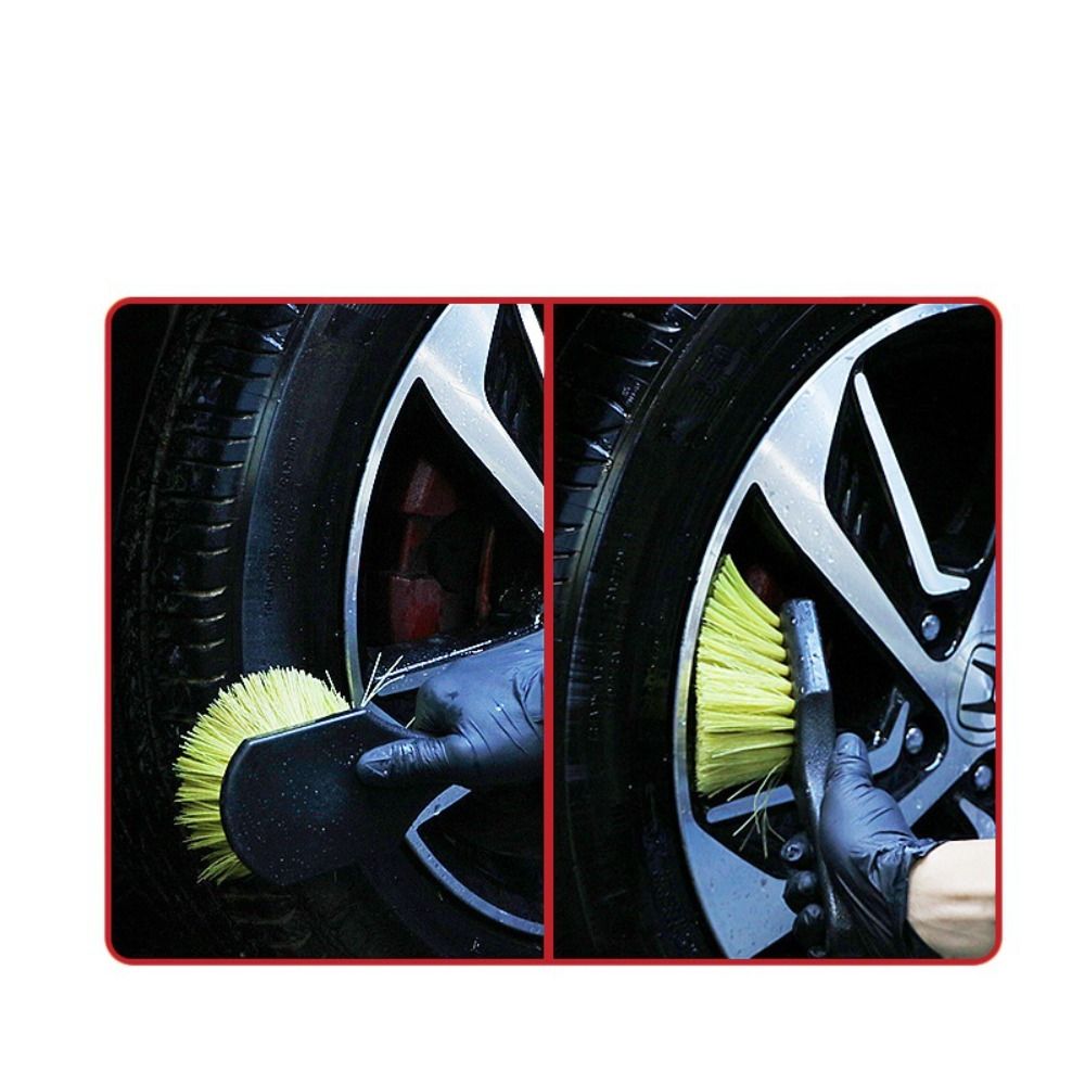 Detailing Tool Soft Bristle Car Tire Brush Short Handle Heavy Duty Car Wash Brush Ergonomic Handle Durable Design Utility Scrub Brush Rims Cleaning