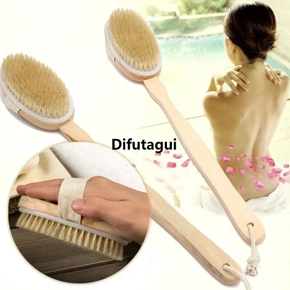 Difutagui 2025 NEW Bathroom Brush Exfoliating Body Back Massage Bath Shower Detachable New Wooden 20251Pc2025 > Long Handle Bath Brush Scrub Bath Tools
