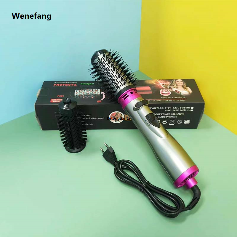Wenefang Brush hair dryer hair dryer straight salon hairstyle 1 ironing hair dryer multi-function brush fast heating wave hair 2 electric
