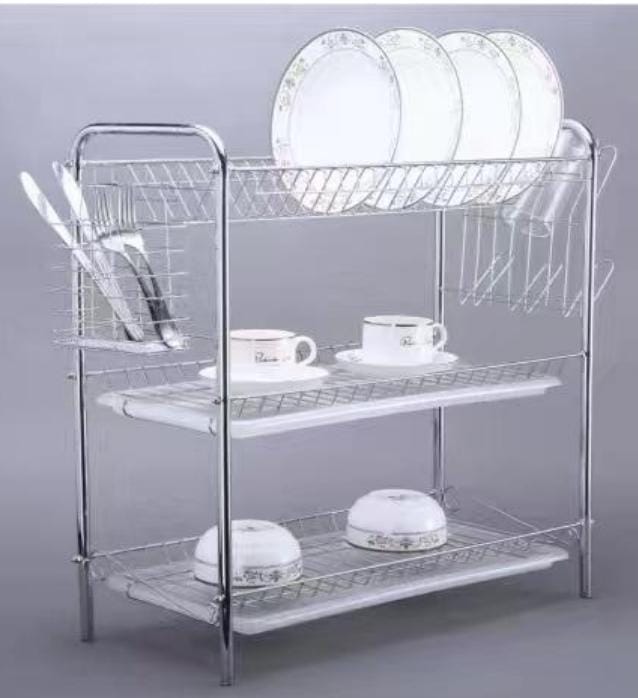 3 Layer Stainless Steel Dish Rack Kitchen Organizer Stand