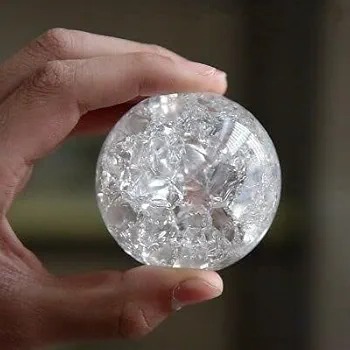 Replacement Spinning Crystal Ball for Indoor Water Fountains - 5cm Cracked Glass Ball
