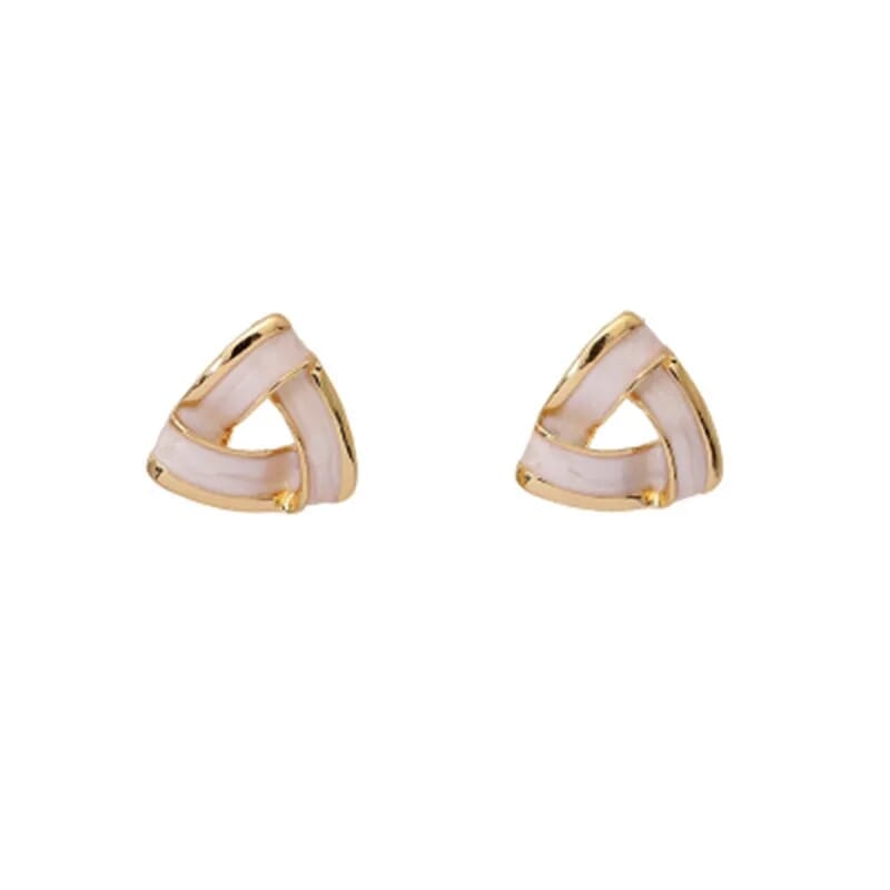Pink Color Simple Geometric Design Stud Earrings For Girls/Women