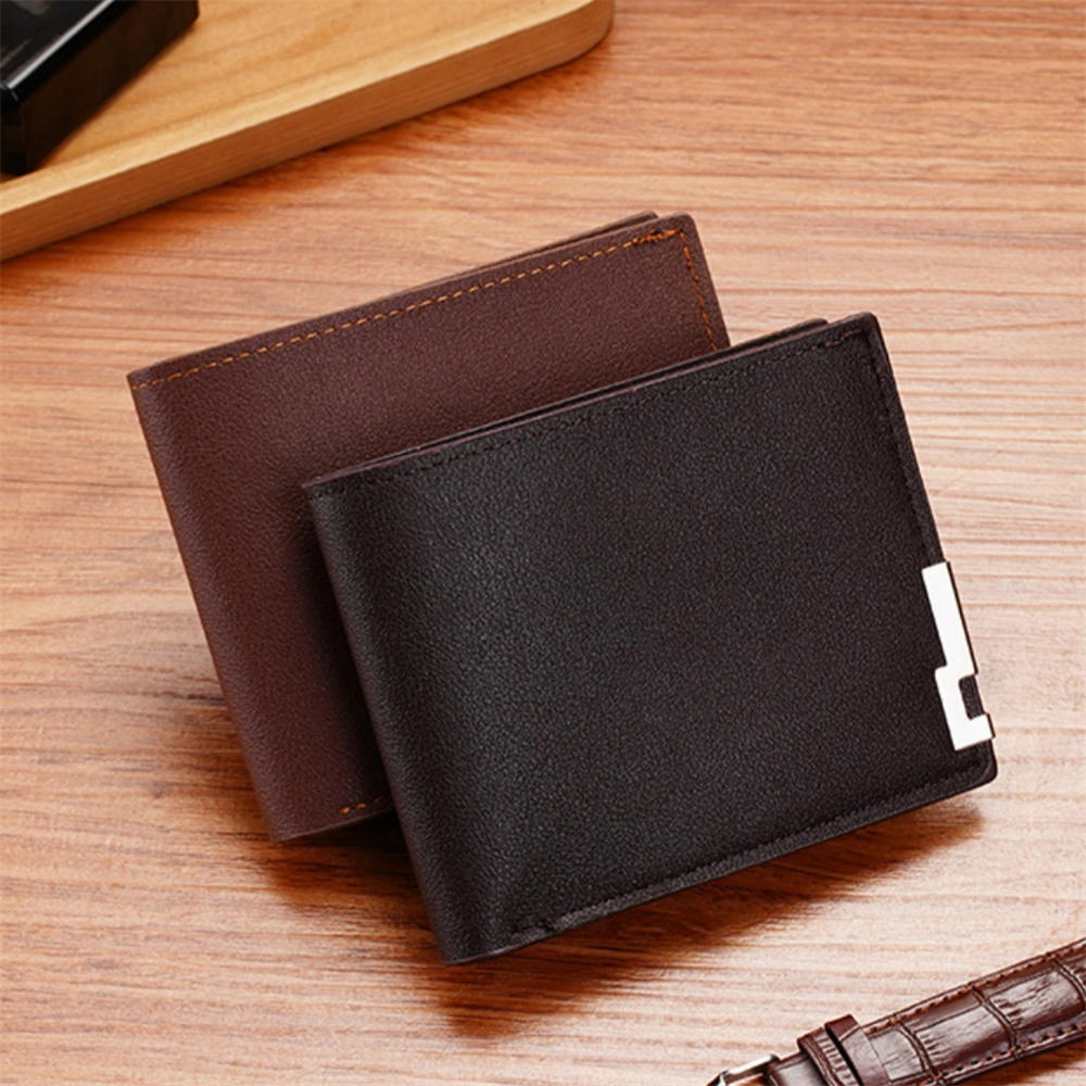Thin Design Men'S Wallet Youth Fashion Horizontal Layout Soft Leather Cardholder Multi-Card Large Capacity Leather Wallet for
