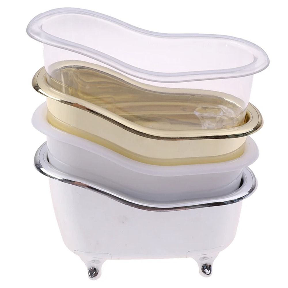 New Golden Mini Makeup Bathtub Durable Anti Deform Soap Jewelry Storage Box Decorative Organizer Plastic Desktop Organizing Box