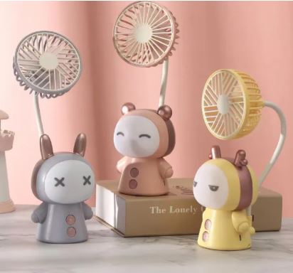 New Mini Fan 2024 With Varieties Of Light Options, USB Rechargeable