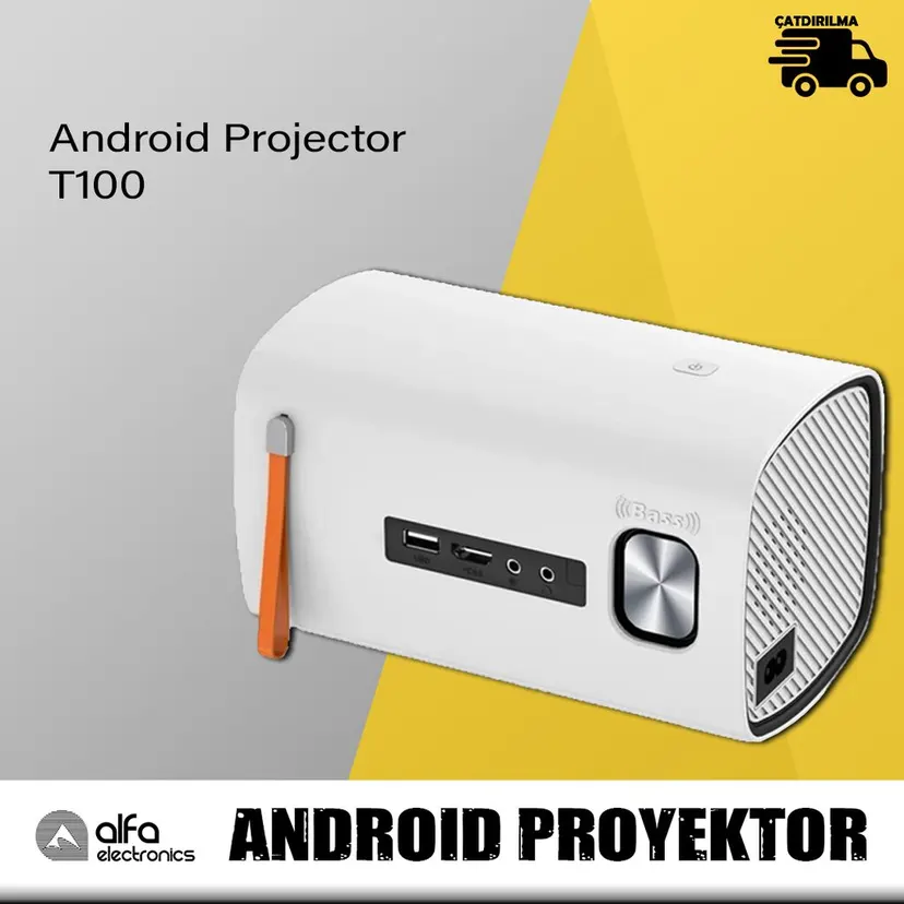 T100 Smart Mini Projector Android 9 Outdoor Home Cinema Portable Projector 1/16G