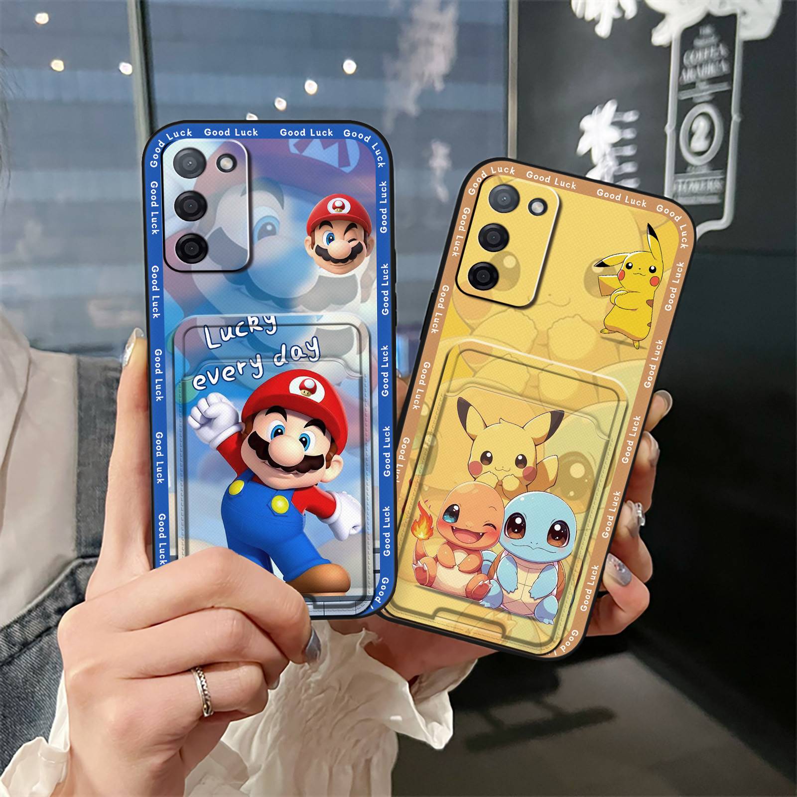 Card bag TPU Phone Case For OPPO Reno8 5G Cover Full wrap Graffiti Cute Shockproof Waterproof Back Cover protective