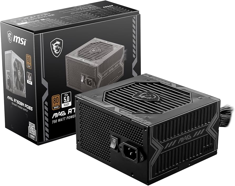 MSI MAG A750BN PCIE5 Power Supply (750W | 80+ Bronze | PCIE 5)