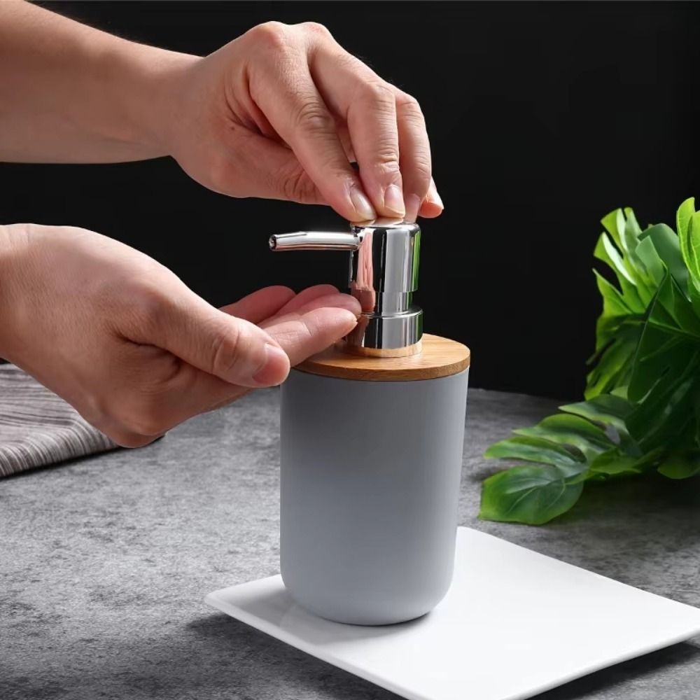 Modern Empty Ceramic Soap Dispenser Press Type Portable Liquid Pump Bottle Leakproof Refillable Lotion Gel Jar Travel Use