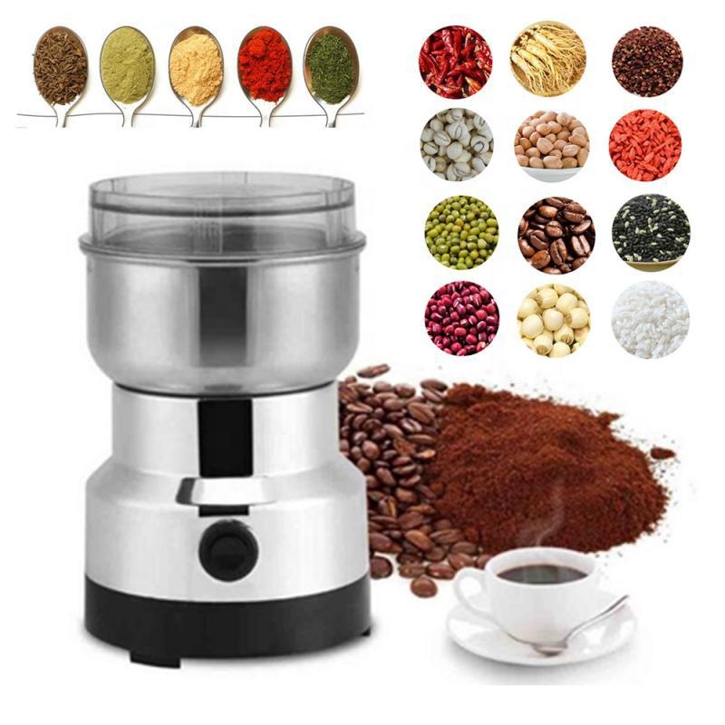 Electric Coffee Grinder - 300ml Multifunctional Grinding Machine for Coffee Beans, Spices, Nuts, and Cereals with Four Stainless Steel Blades