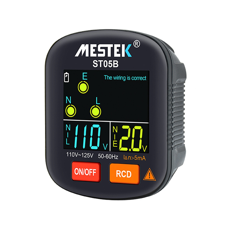OUMERY ST05 Socket Tester Outlet Tester RCD GFCI NCV Test Outlet Checker Line 30MA Smart Socket Detector US Plug