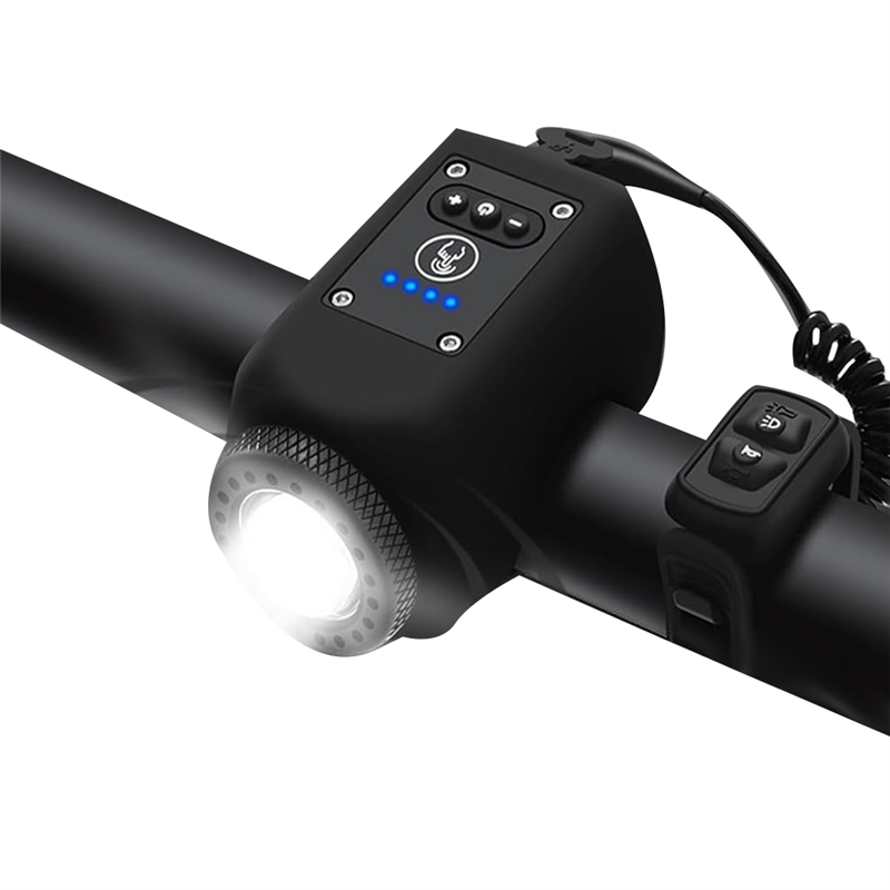 Bicycle Horn Light Bicycle Headlight Lamp, LPX5 Waterproof with Large Range Floodlight with Charging Taillight Blue