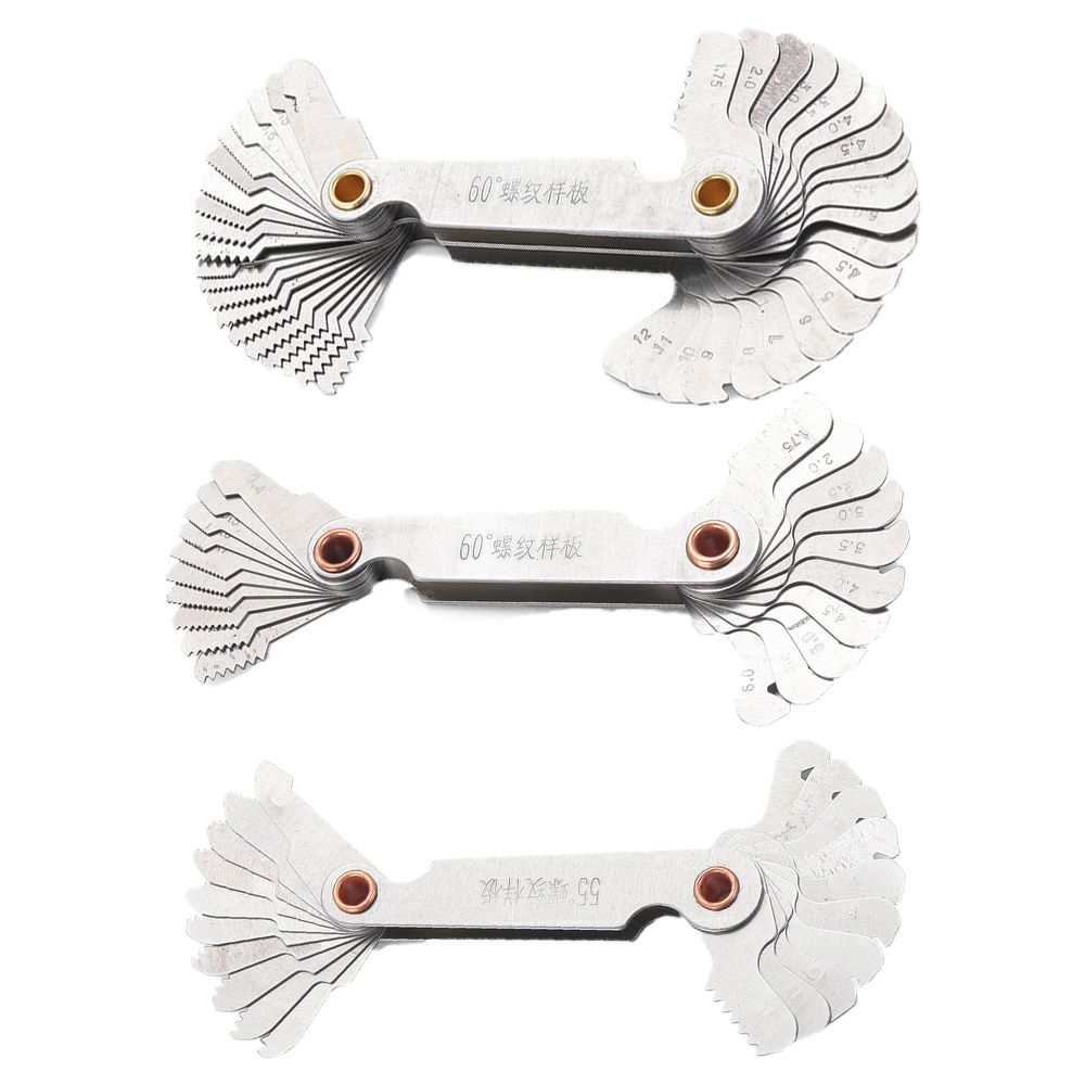 3Pcs Carbon Steel 55/60 Degree Measuring Center Measurement Gear Tooth Gauges Thread Plug Gauge Screw Pitch