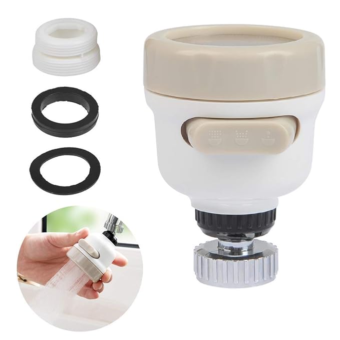 Water-Saving Sprinkler 360 Degree Rotating, adjustable 3-Gear Faucet Aerator Nozzle