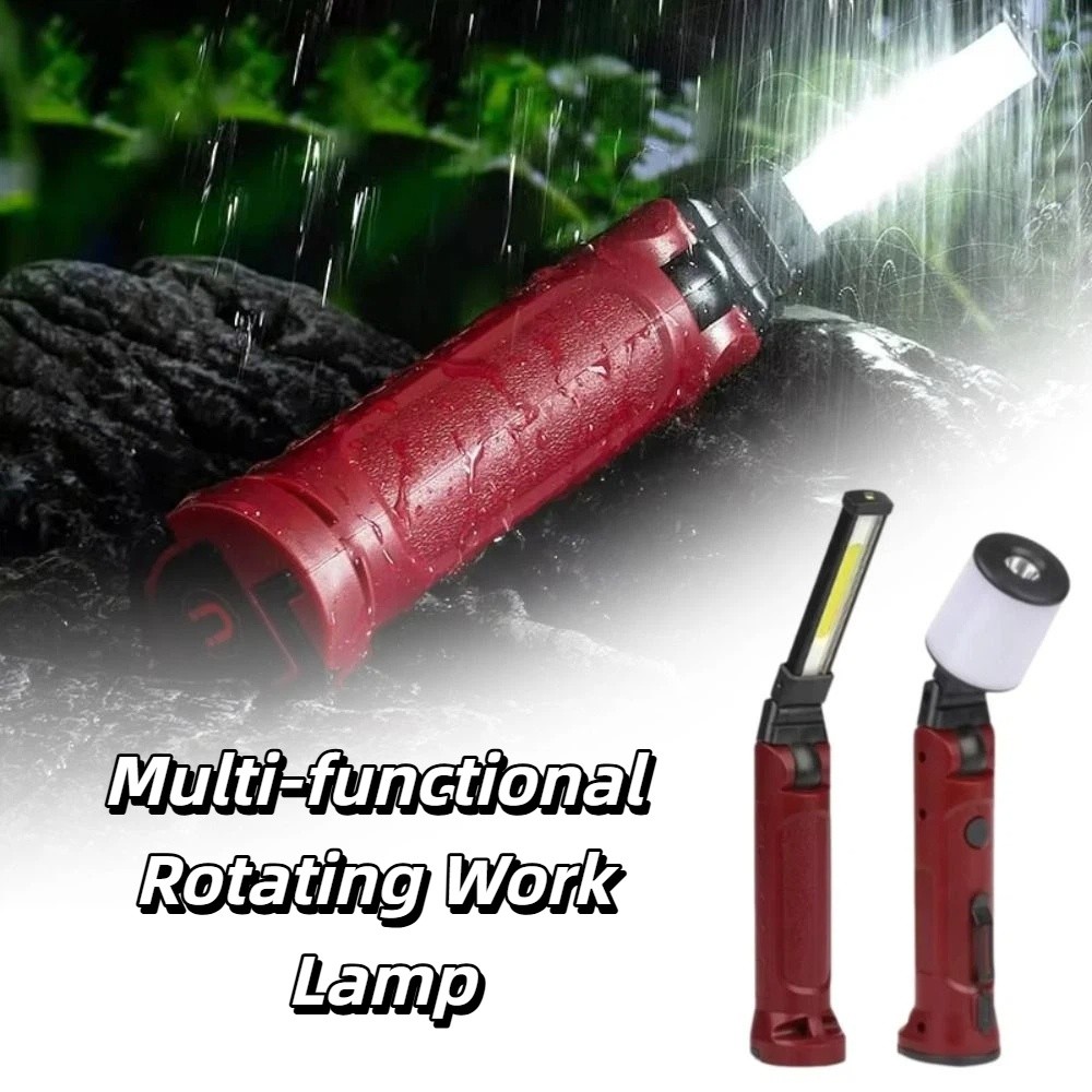 Magnetic 180° Folding Rechargeable Work Light Rechargeable With Magnetic COB Work Light Portable Design With Hanging Hook Portable Spotlight Repair
