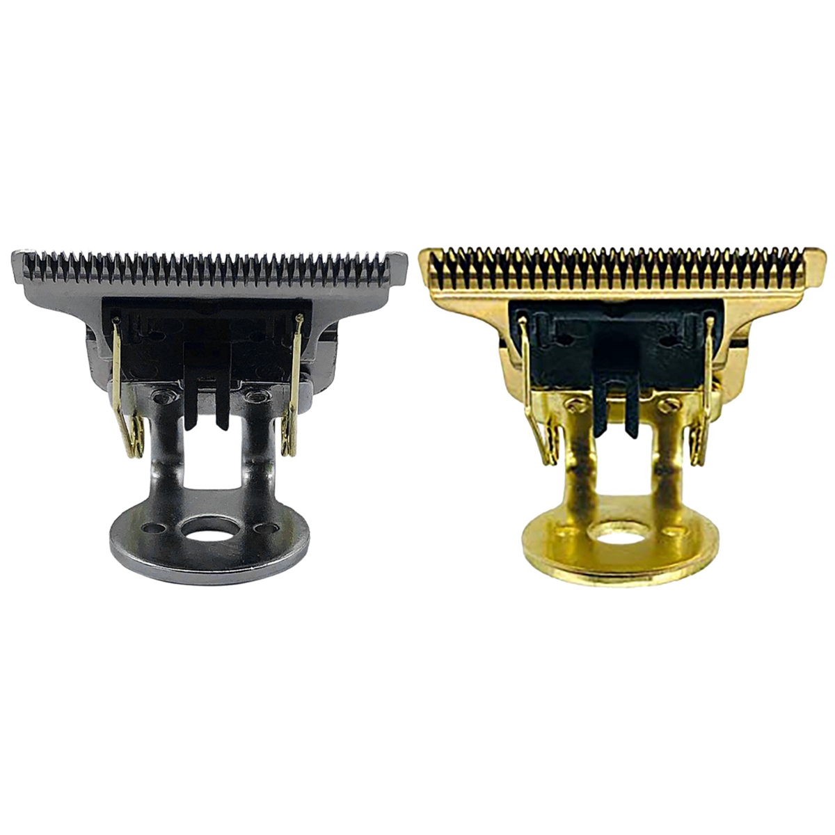 NAMUNY 2x T-Shaped Hair Clipper Blade with Stand T9 Blade Trimmer Replacement Replacement Clipper Silver & Gold
