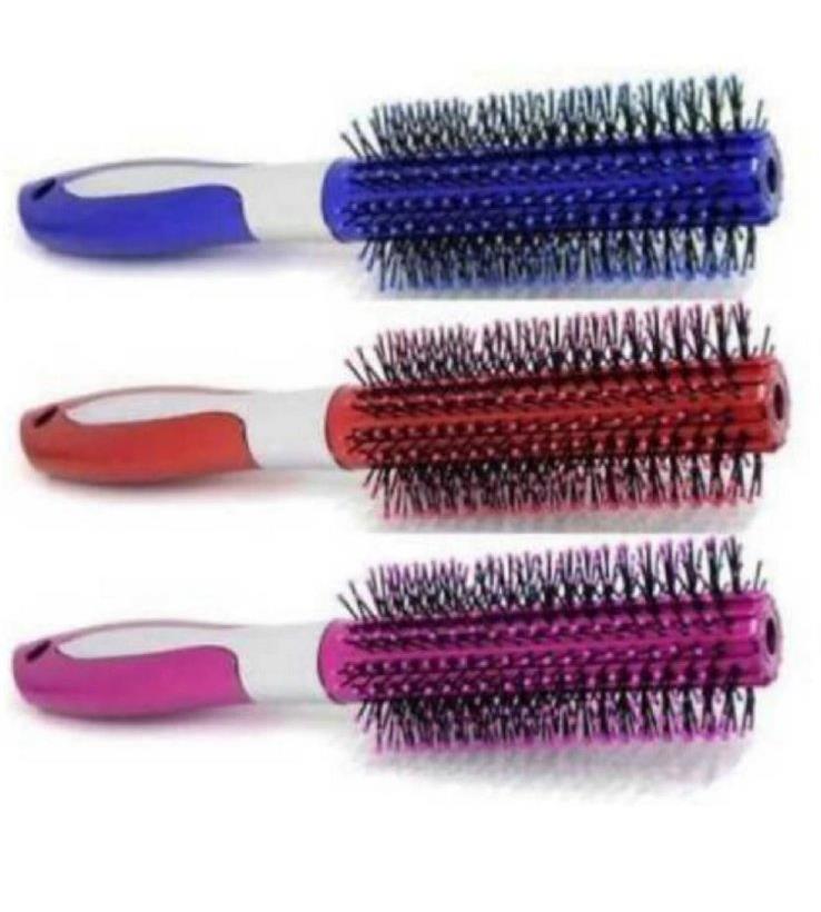 1 Piece Round Rolling Curling Comb Hair Brush For Men And Women - Color May Vary