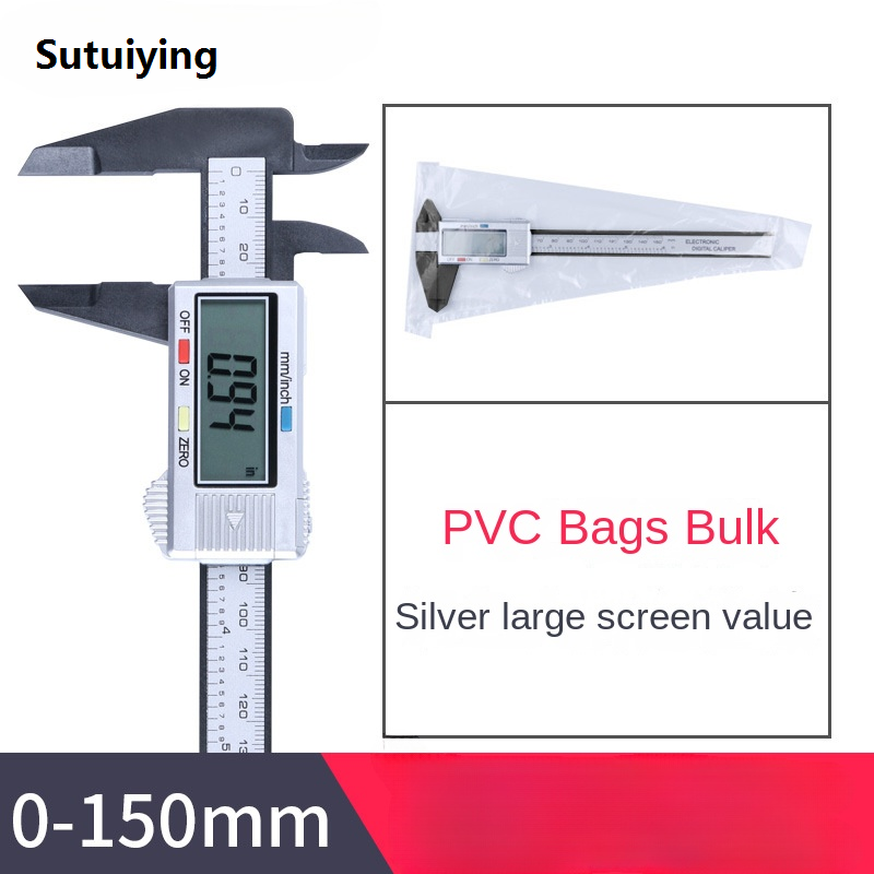 Sutuiying Vernier Caliper Plastic Digital Caliper English Score Profesional Conversion Large LCD Display Measuring Tool
