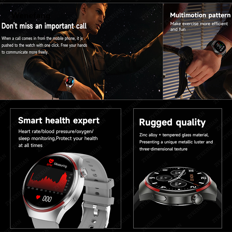 Wenefang New Watch 4 Pro Space Exploration Edition Man Smart Watch HD Bluetooth 2025 Call GPS NFC Heart Rate 100+ Sports SmartWatch For HUAWEI