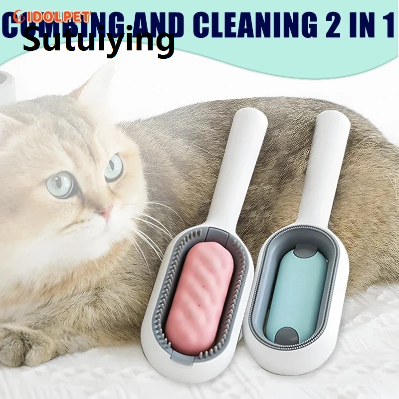 Sutuiying transparent bag Pumpkin Pet Brush, Self Cleaning Slicker Brush for Shedding Dog Cat Grooming Comb Removes Loose Underlayers and Tangled Hair,