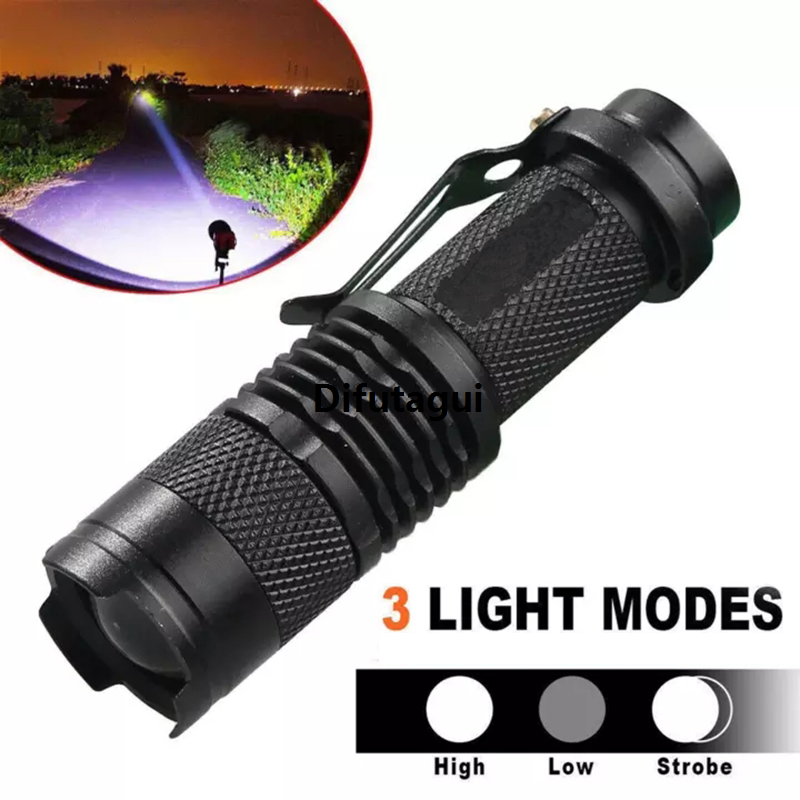 Difutagui 1PCs powerful lights mini ultra bright 14500 Lithium battery 2025 LED flashlight light zoom camping hiking fishing torch