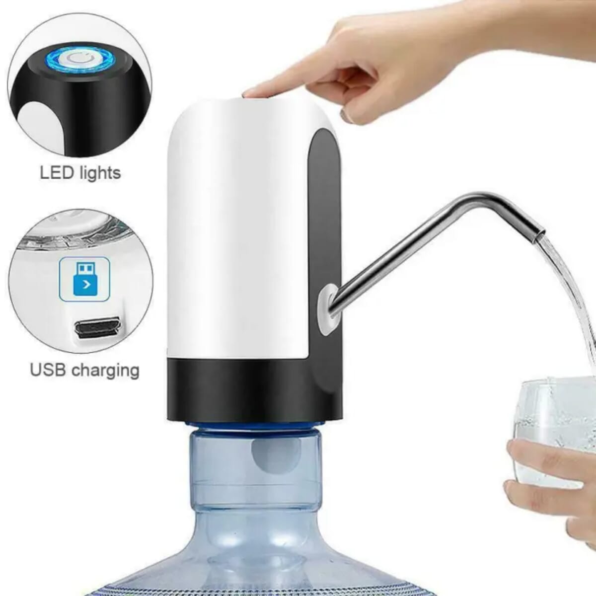 Portable Drinking Water USB Rechargeable Electric Dispenser Bottle Barreled Water Pump