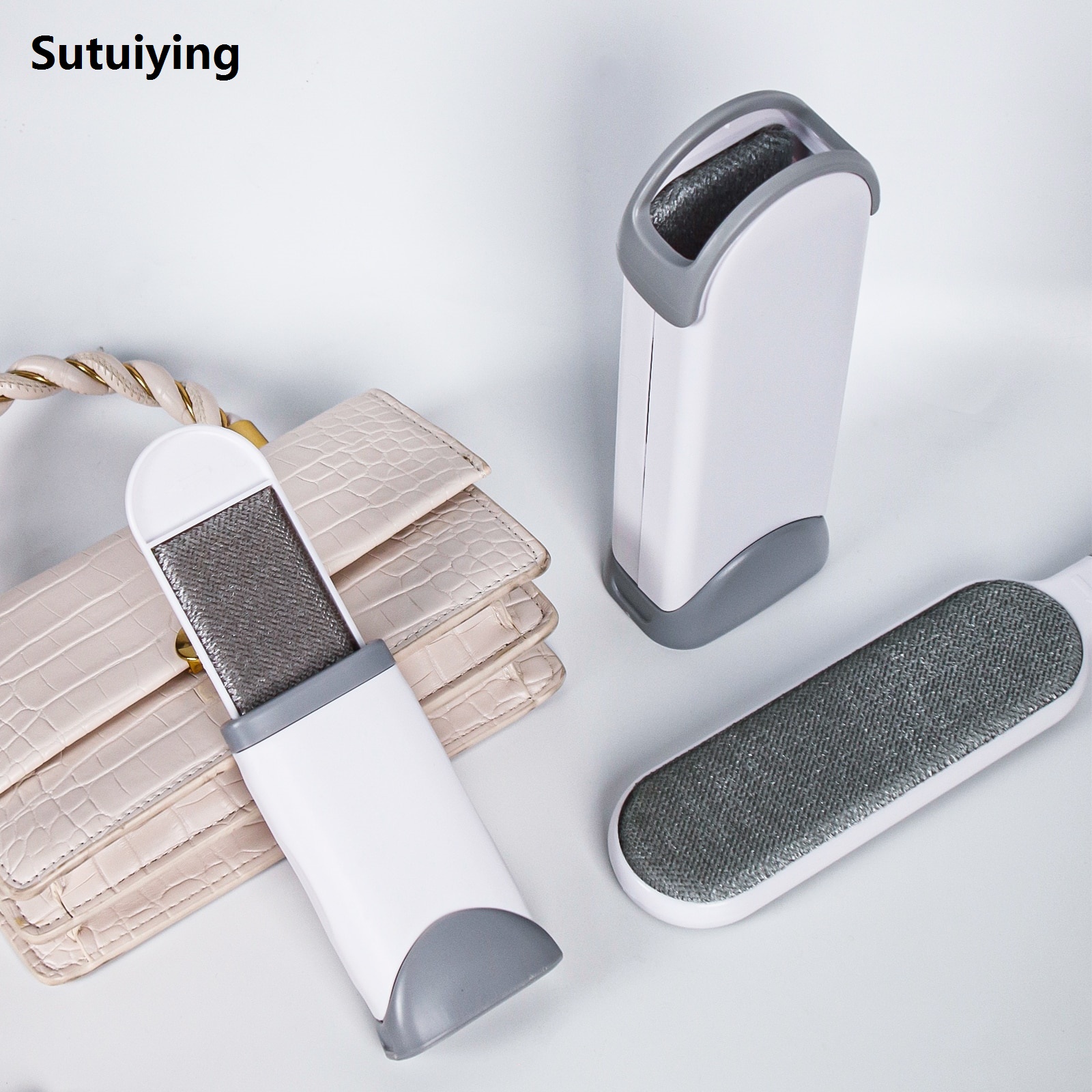 Sutuiying transparent bag Portable Pet Hair Remover Brush Lint Roller Sweaters Sofa Clothes For For Animals Dogs Cats Scrapers Shaver Cleaning Tool