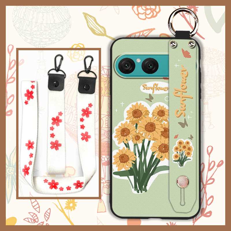 Shockproof Phone Holder Phone Case For Sony Xperia10 vii Protective Soft case Wristband Wrist Strap Oil Painting Lanyard