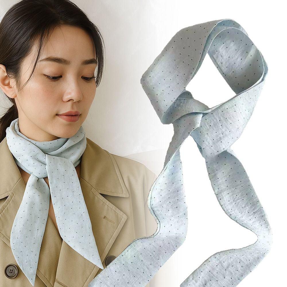 Fashion French Long Silk Scarf Retro Vintage Ribbon Scarf Polka Dot Luxury Brand Designer Thin Scarf Decoration Neckband for Women