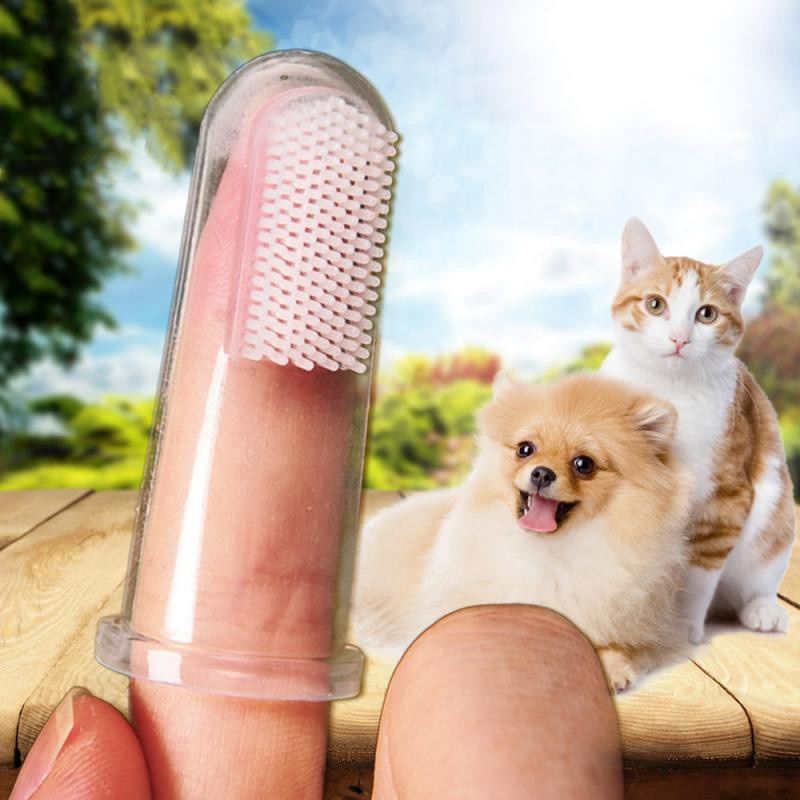 1PC Soft Pet Finger Toothbrush/ Dog Brush