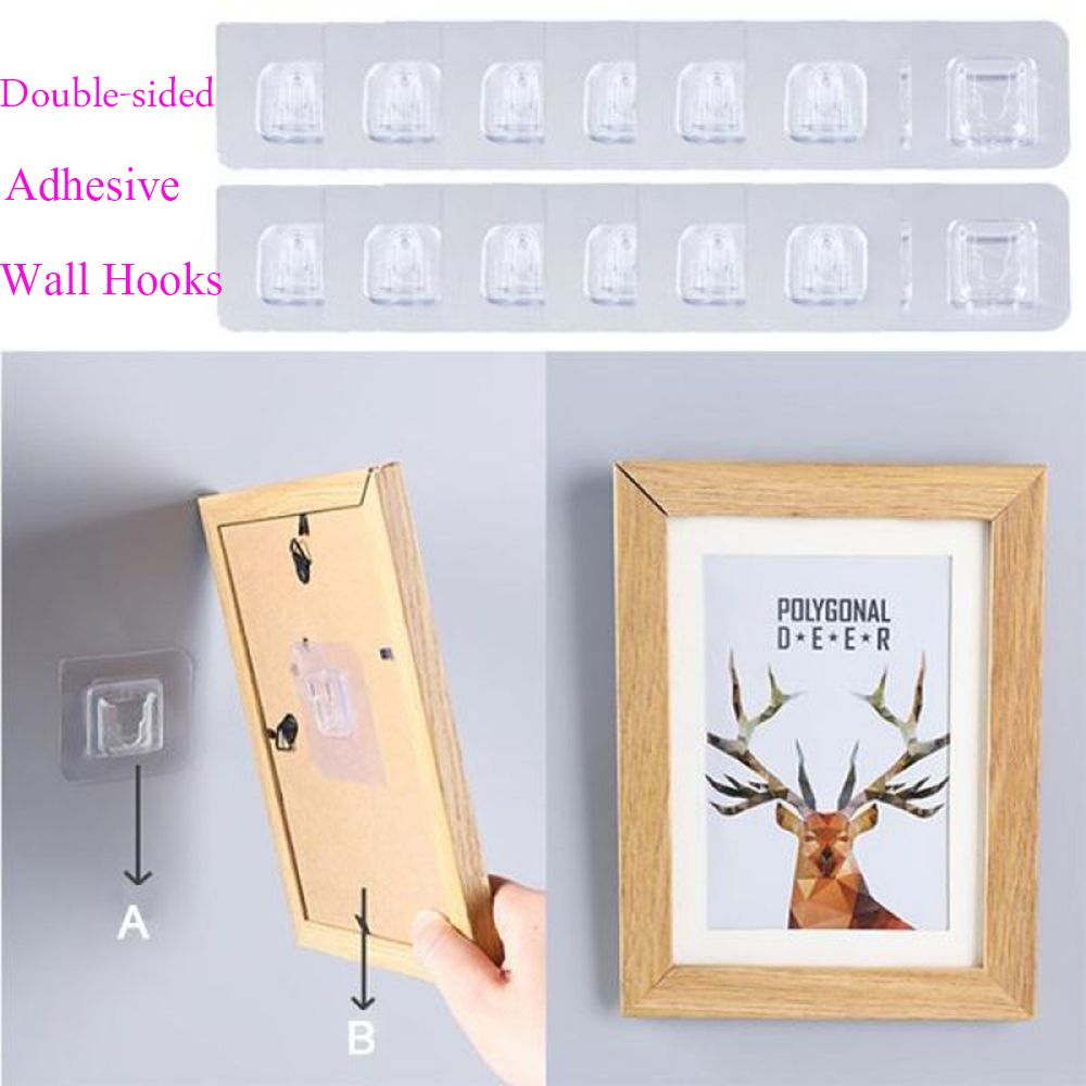 1/3/5/10 Pairs Hot New Home Storage Tools Oil-proof Self adheisve Hanger Bucket Wall Adhesive Hooks Wall Mounted Hooks Utility Strong Hanger